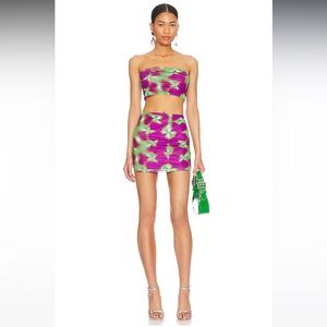 Superdown Dayna Skirt and Top 2-Piece Set in Purple Multi